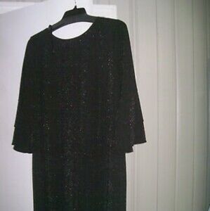 Womens Black Sparkle Cocktail Dress 18W